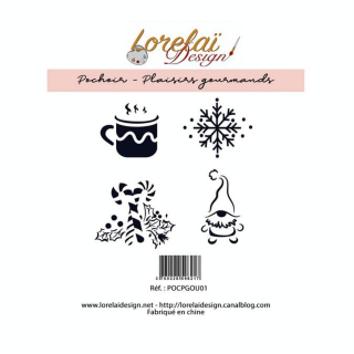 Pochoir Plaisirs gourmands 15 x 15 cm - Lorelai Design - Rougier et Plé