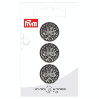 Bouton métal à queue 20 mm 3 pcs Argenté vieilli - Prym - Rougier et Plé