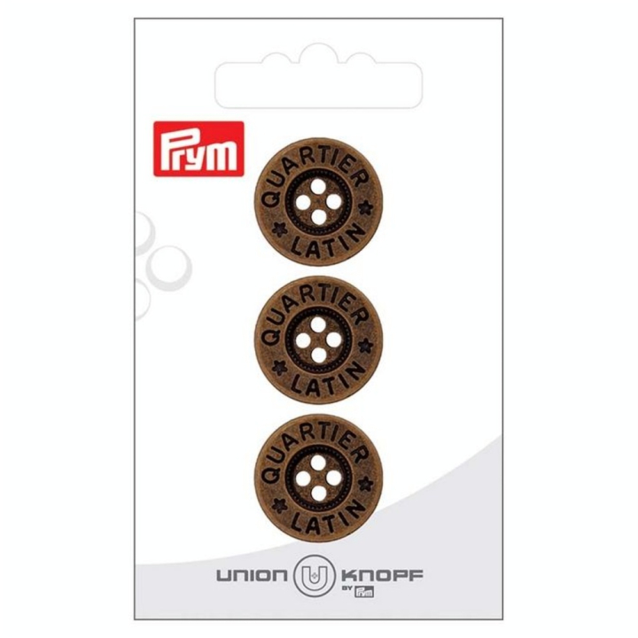 Bouton métal 20 mm 3 pcs Couleur Laiton vieilli - Prym - Rougier et Plé