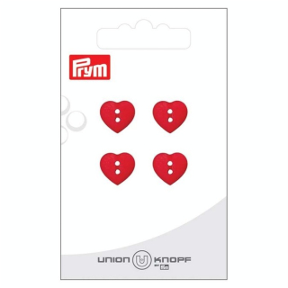 Bouton Polyester 12 mm 4 pcs Cœur - Prym - Rougier et Plé