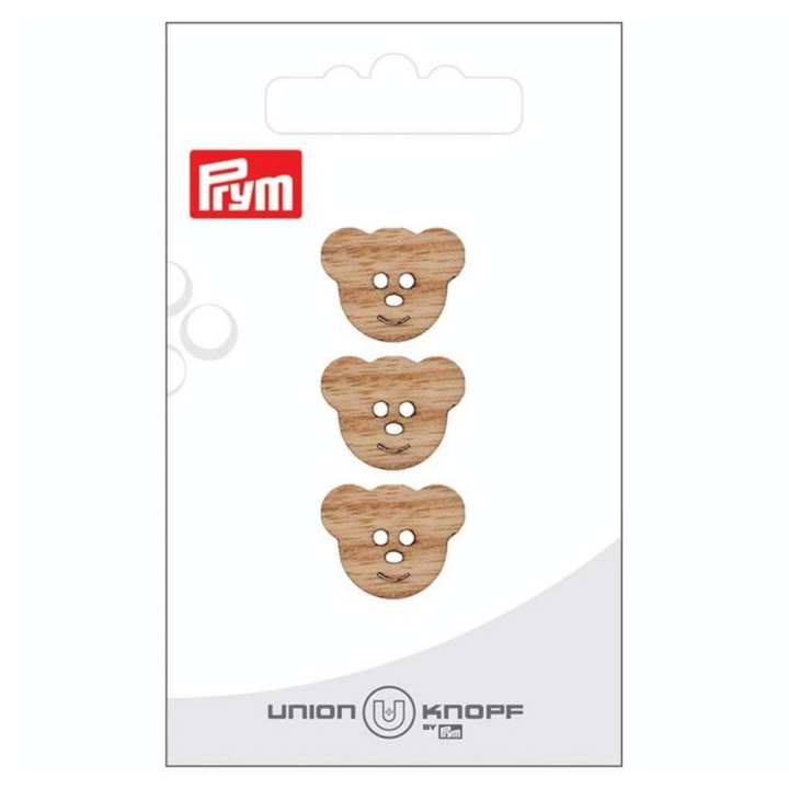 Boutons en bois 18 mm 3 pcs Ourson - Prym - Rougier et Plé