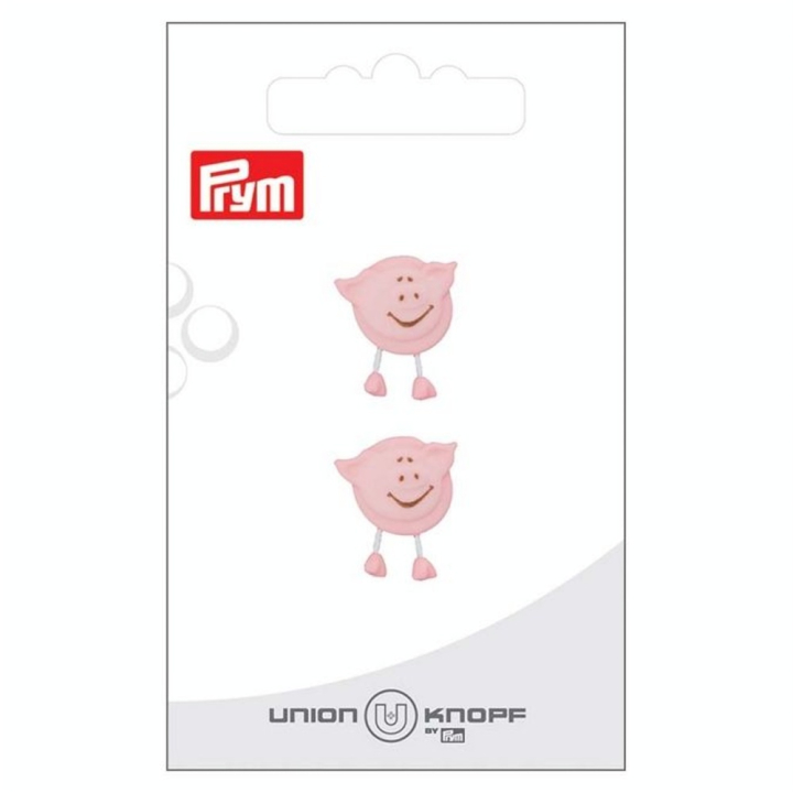 Bouton Polyester 18 mm 2 pcs Cochon rose - Prym - Rougier et Plé
