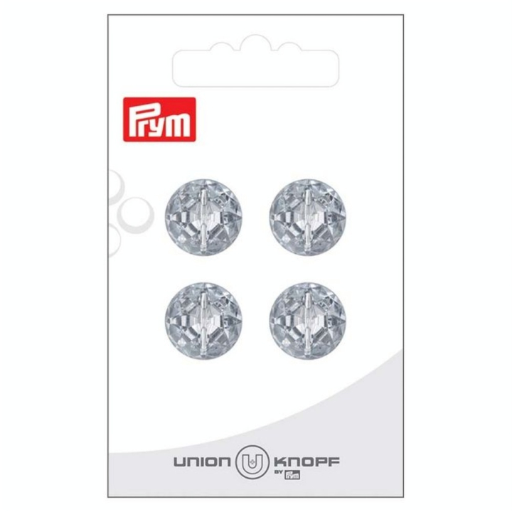 Bouton Polyester à queue15 mm 4 pcs Cristal Transparent - Prym - Rougier et Plé
