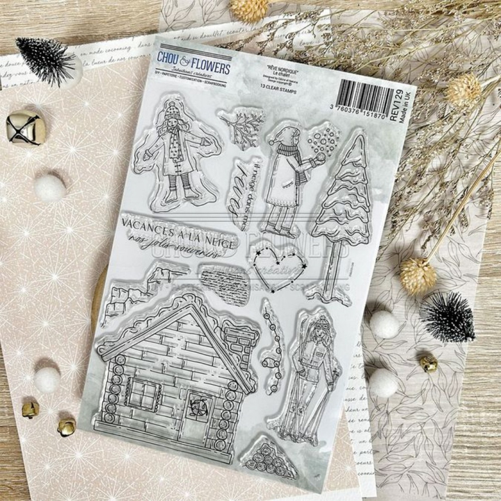 Tampons transparents Le chalet 13 pcs - Chou & Flowers - Rougier et Plé