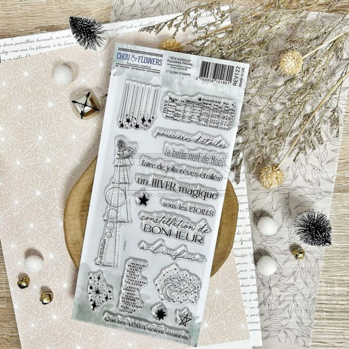 Tampons transparents Poussières d'étoiles 17 pcs - Chou & Flowers - Rougier et Plé