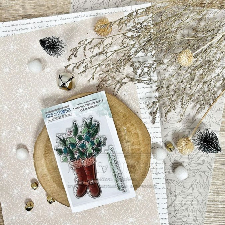 Tampons transparents Botte de Noël 2 pcs - Chou & Flowers - Rougier et Plé