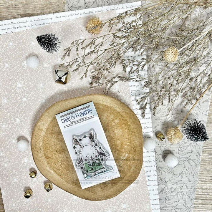 Tampon transparent Doudou guirlande - Chou & Flowers - Rougier et Plé