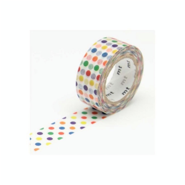 Masking Tape Kids Pois Multicolores 15 mm x 7 m - Masking Tape mt - Rougier et Plé