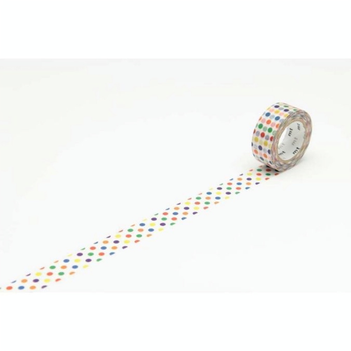 Masking Tape Kids Pois Multicolores 15 mm x 7 m - Masking Tape mt - Rougier et Plé