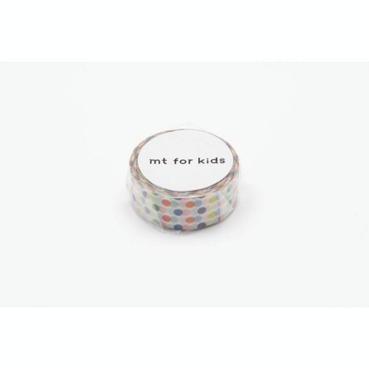 Masking Tape Kids Pois Multicolores 15 mm x 7 m - Masking Tape mt - Rougier et Plé