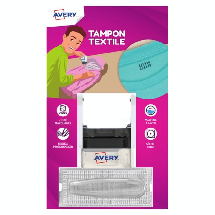Tampon Textile Personnalisable Encre Noire - Avery - Rougier et Plé