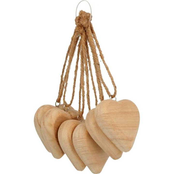 Cœur en bois 6 x 5 x 2 cm 6 pcs - Artemio - Rougier et Plé