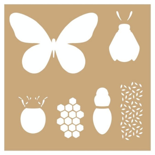Pochoir Kraft 20 x 20 cm Insectes - Artemio - Rougier et Plé