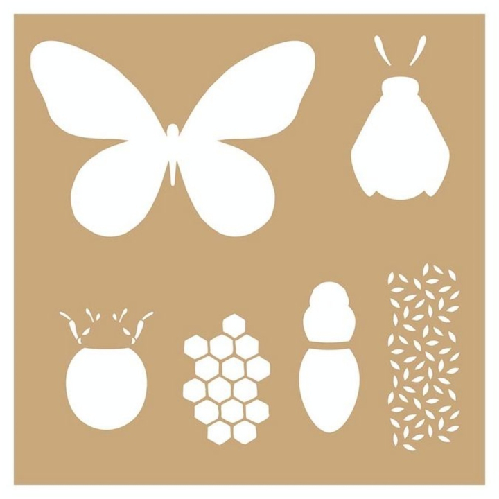 Pochoir Kraft 20 x 20 cm Insectes - Artemio - Rougier et Plé