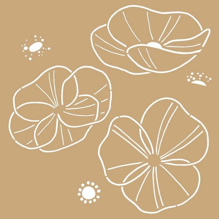 Pochoir Kraft 20 x 20 cm Coquelicots - Artemio - Rougier et Plé