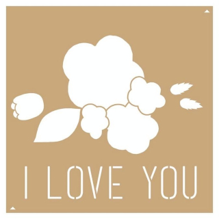 Pochoir Kraft 20 x 20 cm I Love You - Artemio - Rougier et Plé