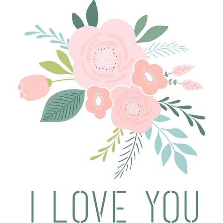 Pochoir Kraft 20 x 20 cm I Love You - Artemio - Rougier et Plé