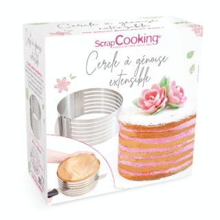 Cercle à génoise extensible inox 16 à 20 cm - ScrapCooking - Rougier et Plé