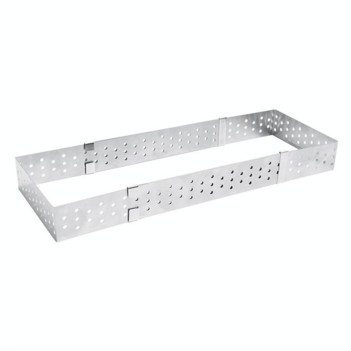 Cadre à tarte rectangle extensible perforé inox 22-42 cm - ScrapCooking - Rougier et Plé