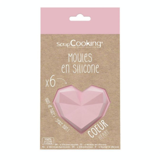Moules silicone individuels cœurs diamant x 6 pcs - ScrapCooking - Rougier et Plé