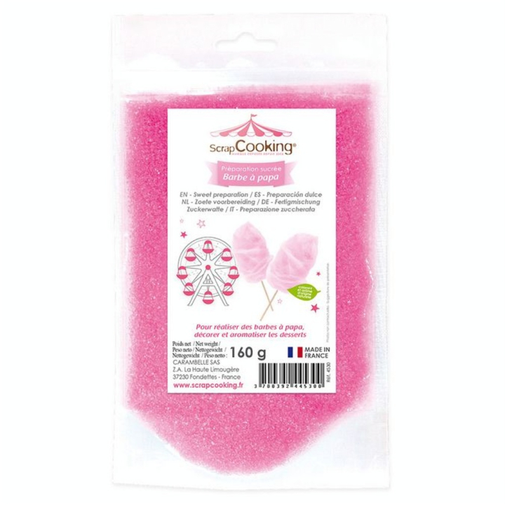 Sucre pour barbe à papa rose 160g - ScrapCooking - Rougier et Plé