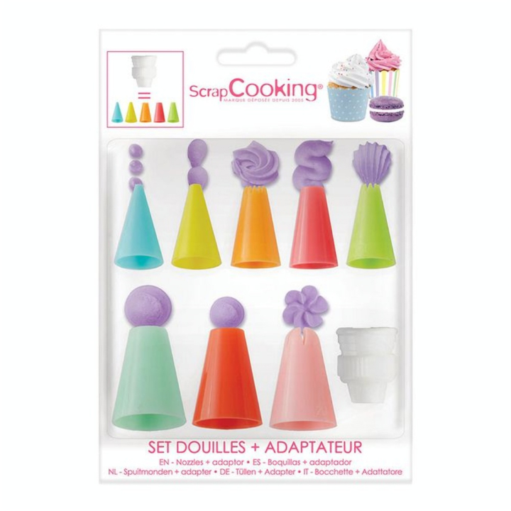 Set douilles en plastique + adaptateur - ScrapCooking - Rougier et Plé