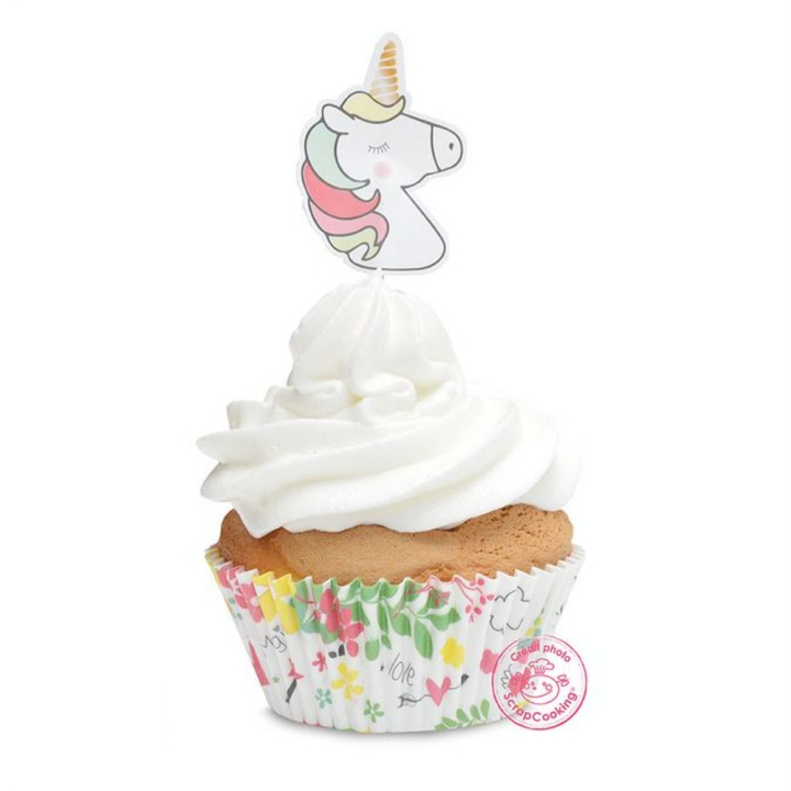 Caissettes + cake toppers Licorne - ScrapCooking - Rougier et Plé