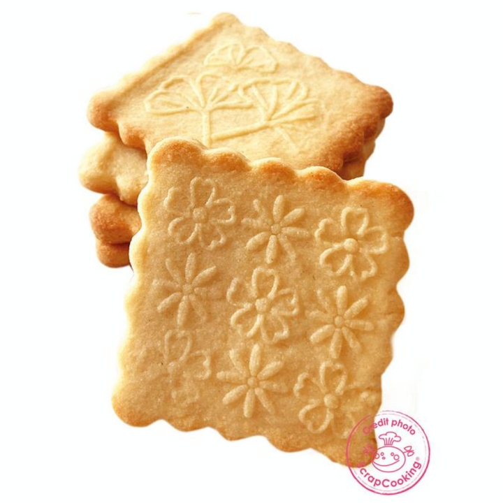 Tampon biscuit bois Flower + découpoir - ScrapCooking - Rougier et Plé