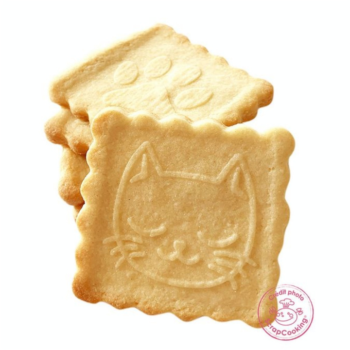 Tampon biscuit bois Chat + découpoir - ScrapCooking - Rougier et Plé