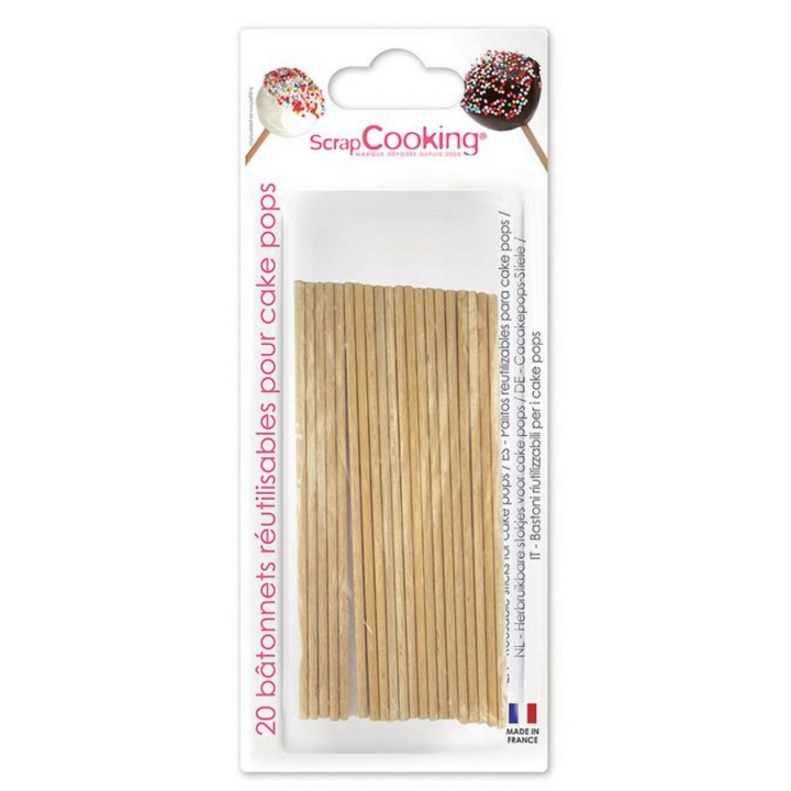 Bâtonnets pour cake pops x 20 pcs - ScrapCooking - Rougier et Plé