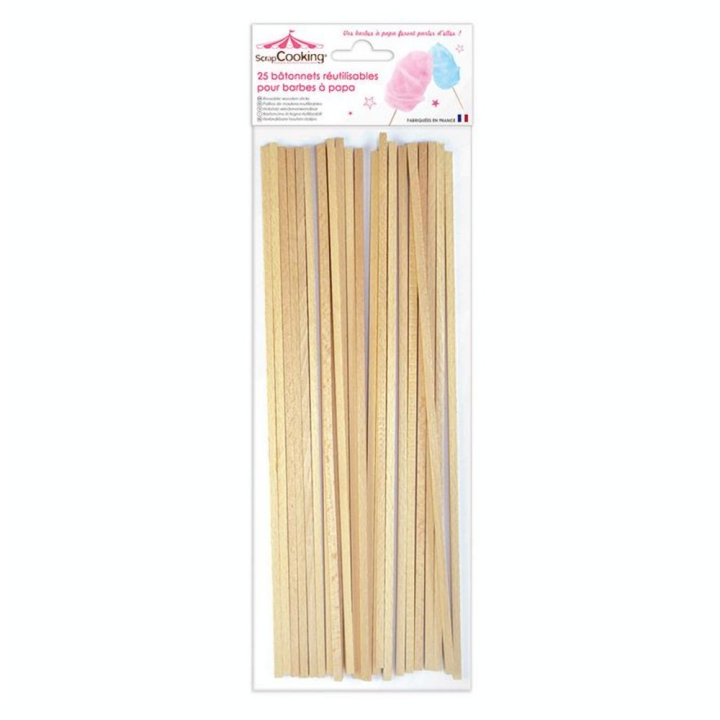 Bâtonnets pour barbes à papa x 25 pcs - ScrapCooking - Rougier et Plé