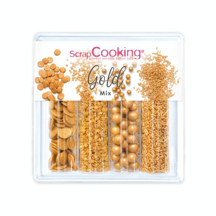 Décors sucrés Gold Mix 62g - ScrapCooking - Rougier et Plé