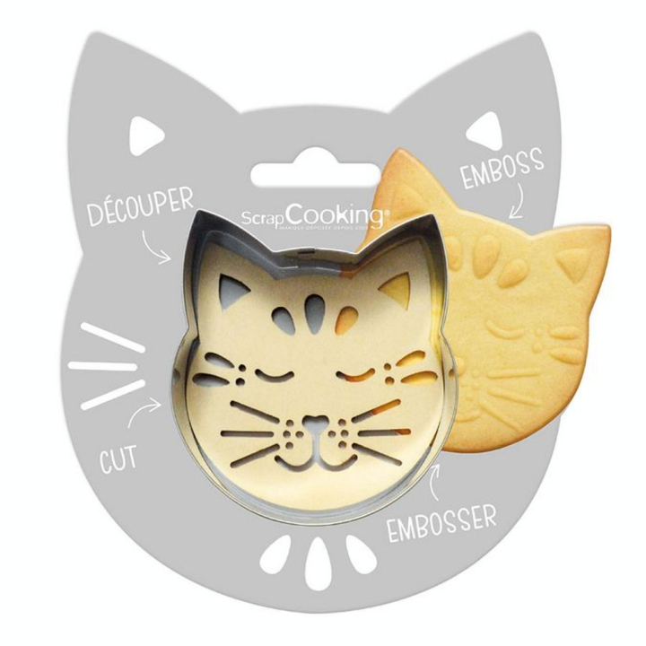 Découpoir + embosseur bois Chat - ScrapCooking - Rougier et Plé