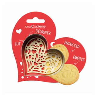 Découpoir + embosseur bois Cœur - ScrapCooking - Rougier et Plé