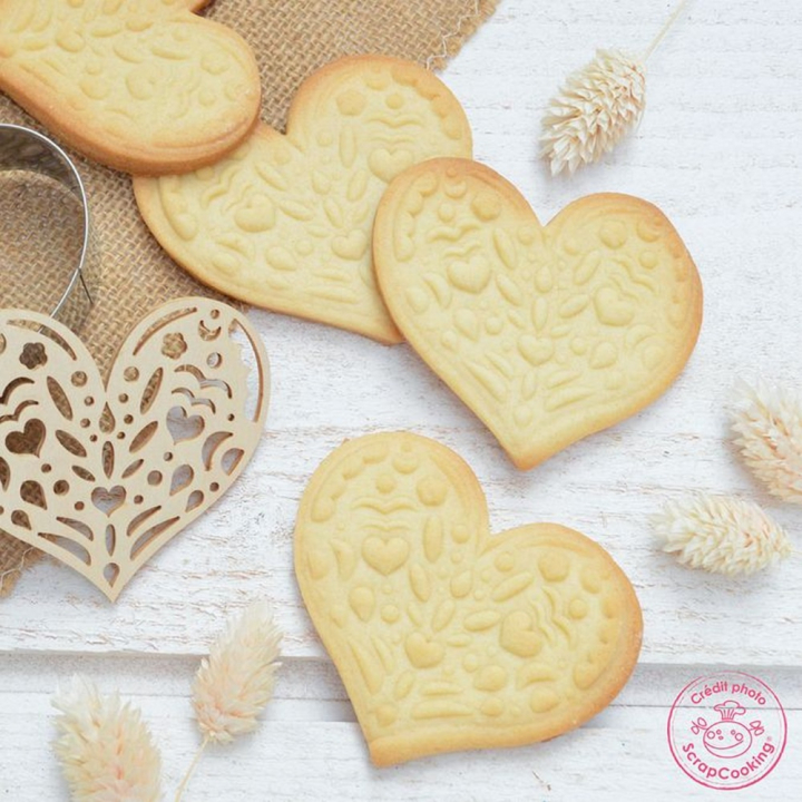 Découpoir + embosseur bois Cœur - ScrapCooking - Rougier et Plé