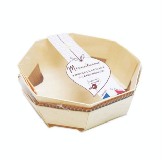 Moules gâteau en bois Ø 18 cm + caissettes sulfurisées de cuisson - Mirontaine - Rougier et Plé