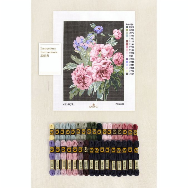 Kit de Tapisserie Branches de Pivoines - DMC - Rougier et Plé