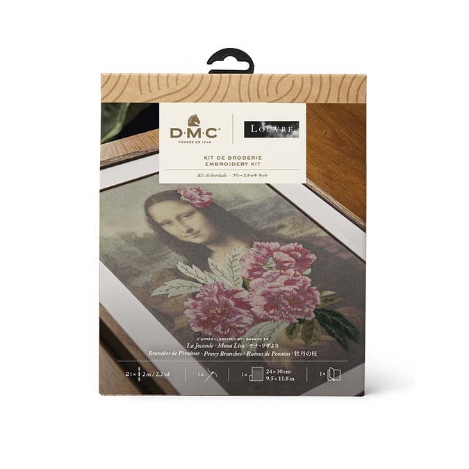 Kit de broderie traditionnelle Mona Lisa & Les Pivoines - DMC - Rougier et Plé