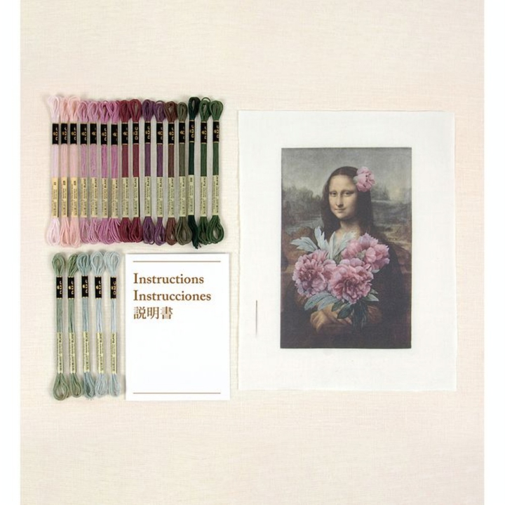 Kit de broderie traditionnelle Mona Lisa & Les Pivoines - DMC - Rougier et Plé