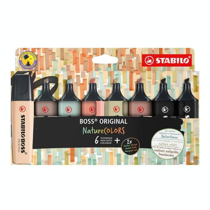 Surligneur BOSS ORIGINAL NatureCOLORS 8 pcs - STABILO - Rougier et Plé