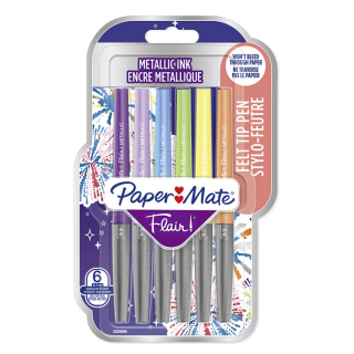 Feutre Flair Métallique 0,7 mm 6 pcs - Paper Mate - Rougier et Plé