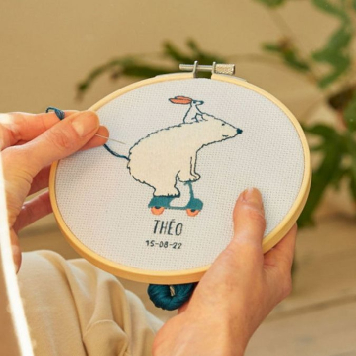 Broderie Kit Tradi Bébé ours - DMC - Rougier et Plé
