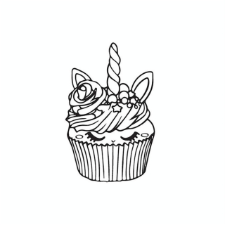 Tampon en bois Cupcake Licorne - Aladine - Rougier et Plé