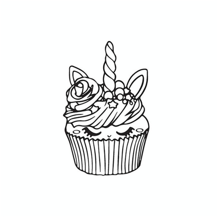 Tampon en bois Cupcake Licorne - Aladine - Rougier et Plé