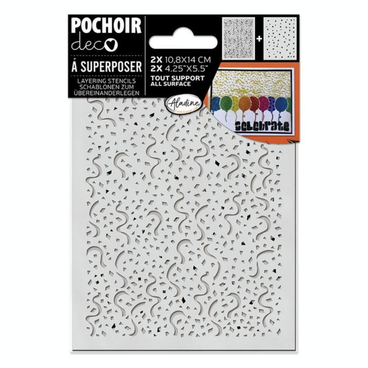 Pochoir déco Carterie confettis - Aladine - Rougier et Plé