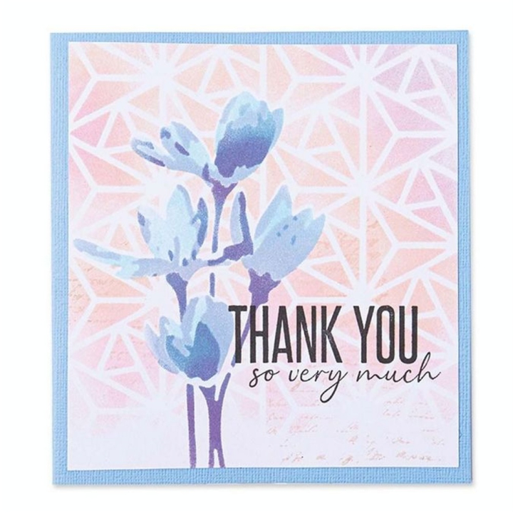Pochoir à plusieurs couches Geo Flowers 12.5 x 12.5 cm - Sizzix - Rougier et Plé