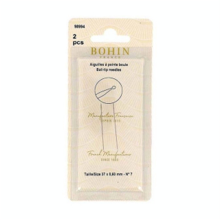 Aiguille à pointe boule N°7 - 2 pcs 37 x 0,60 mm - Bohin - Rougier et Plé