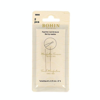 Aiguille à pointe boule N°5 - 2 pcs 40 x 0,70 mm - Bohin - Rougier et Plé