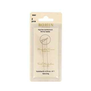 Aiguille à pointe boule N°7 - 2 pcs 62 x 0,70 mm - Bohin - Rougier et Plé