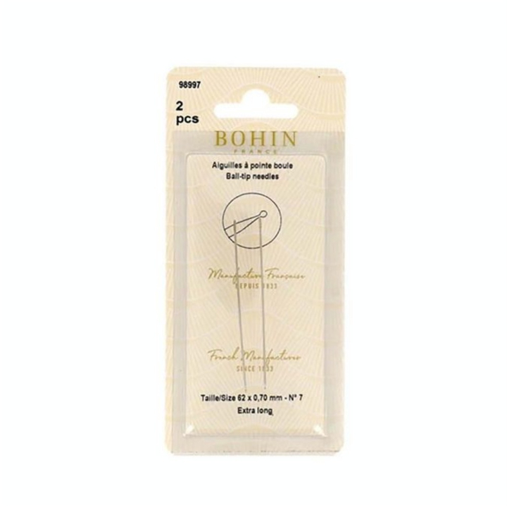 Aiguille à pointe boule N°7 - 2 pcs 62 x 0,70 mm - Bohin - Rougier et Plé